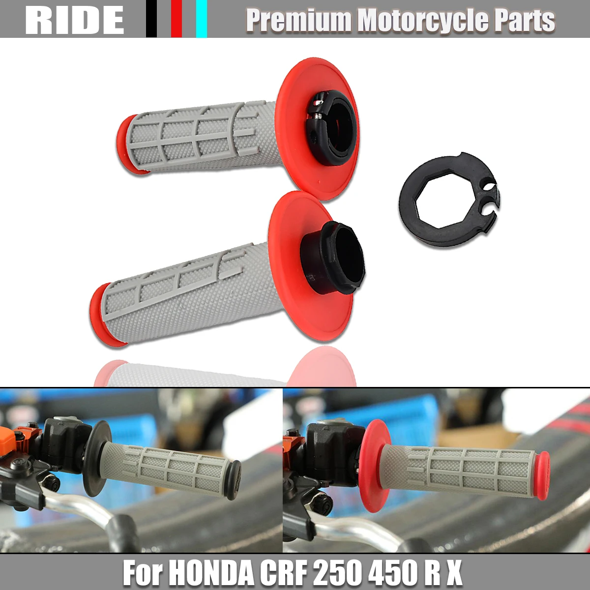 

Motorcycle Handlebar Lock-on Grips Throttle Tube For Honda CRF250R CRF450R CRF250X CRF450X CRF 250R 450R 250X 450X 2004-2021