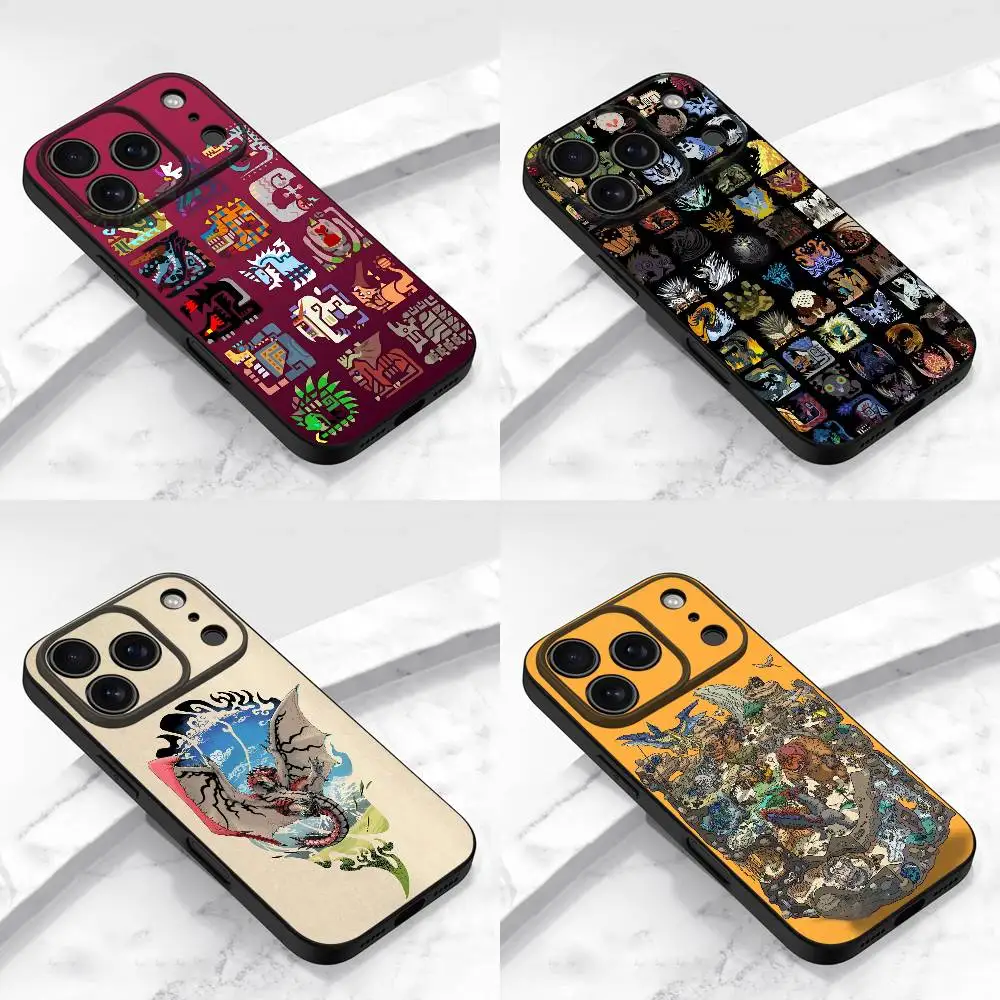 

M-Monster H-Hunter Wilds Phone Case For iPhone 17,16,15,14,13,12,11,Pro,Max,Plus,E,Air,Mini Protective Black Cover
