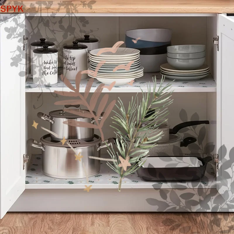 4Pcs Kitchen Cabinet Liners EVA Shelf Drawer Mat Non-Adhesive Waterproof Anti-Slip Anti-Dust Fridge Table Mat For Home Use