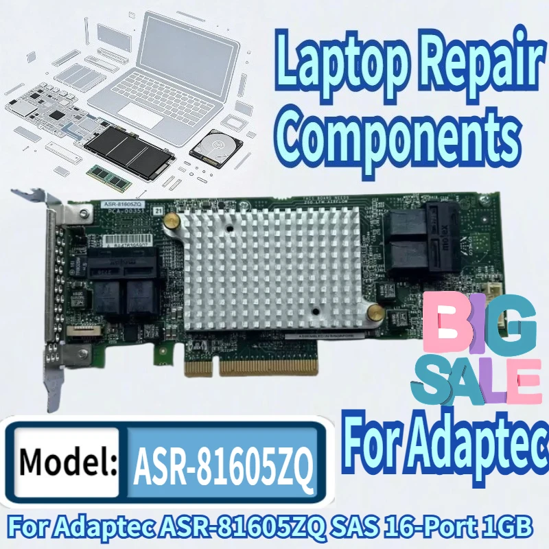 99% New For Adaptec ASR-81605ZQ SAS 16-Port 1GB Cache PCIe X8 RAID Controller Array Card Direct Access Card RAID