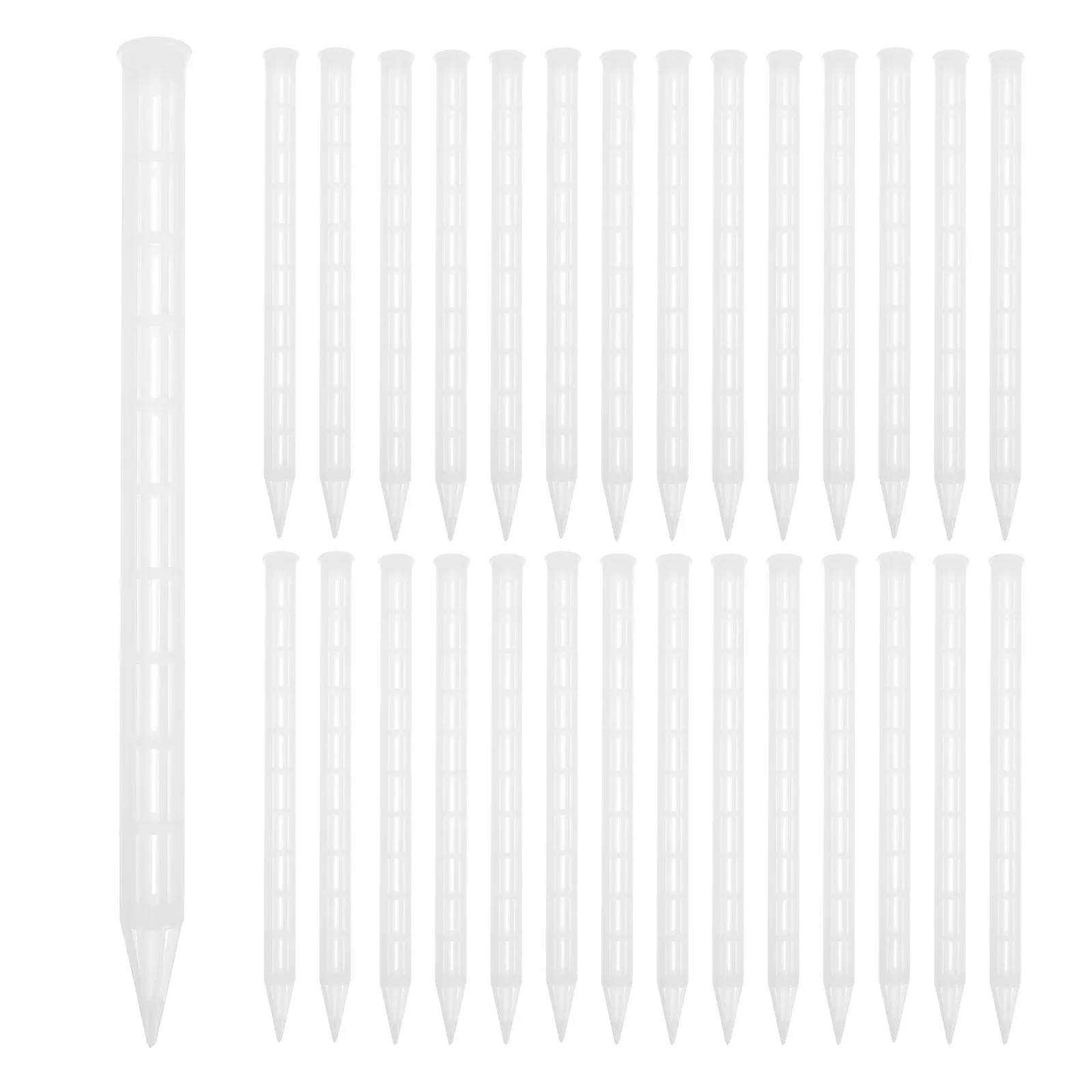 30Pcs Extended Root Aeration Tubes 9.8 Inch Plastic Ventilation Plant Stakes for Anti Root Rot Soil Aeration Drainage