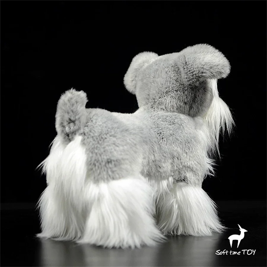 Schnauzer Plüschtier High Fidelity Yorkshire Terrier Plüschtier Hund Peluche Lebensechte Kuscheltiere Simulation Puppe Kawai Spielzeug Geschenke