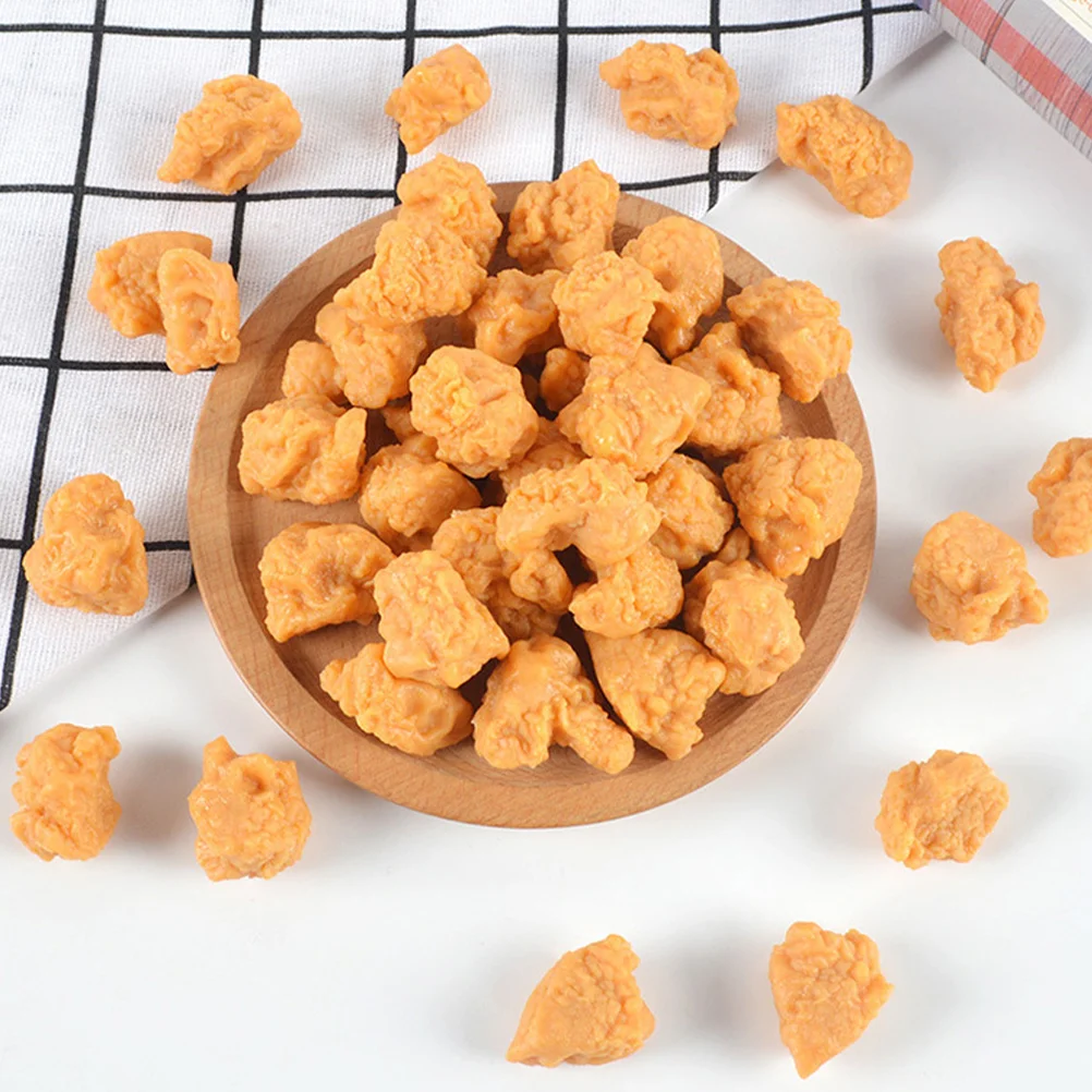 10Pcs Chicken Nuggets Photo Props Artificial Chicken Nuggets Props Showcase Roasted Chicken Decors simulated food