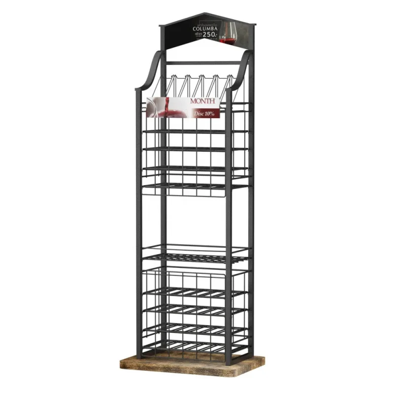 

custom.Custom Heavy-Duty Wood and Metal Wine Rack Home Storage and Display Stand Wine Bottles
