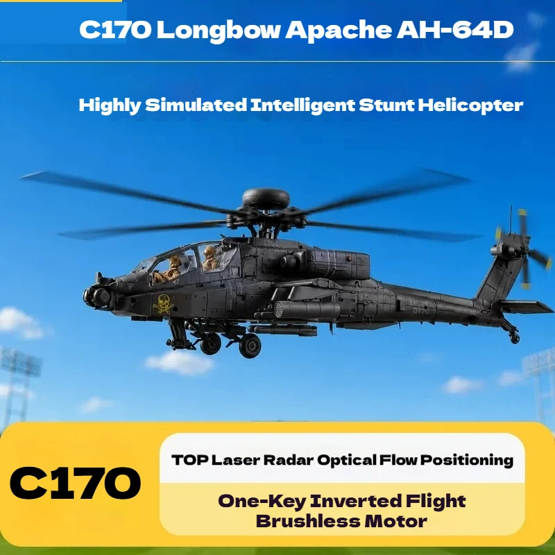 Rc Era Apache Rc Armed Helicopter 6 Channel Optical Flow Positioning One Key Inverted Flight 3D Flight C170 Adult Outdoor Flying
