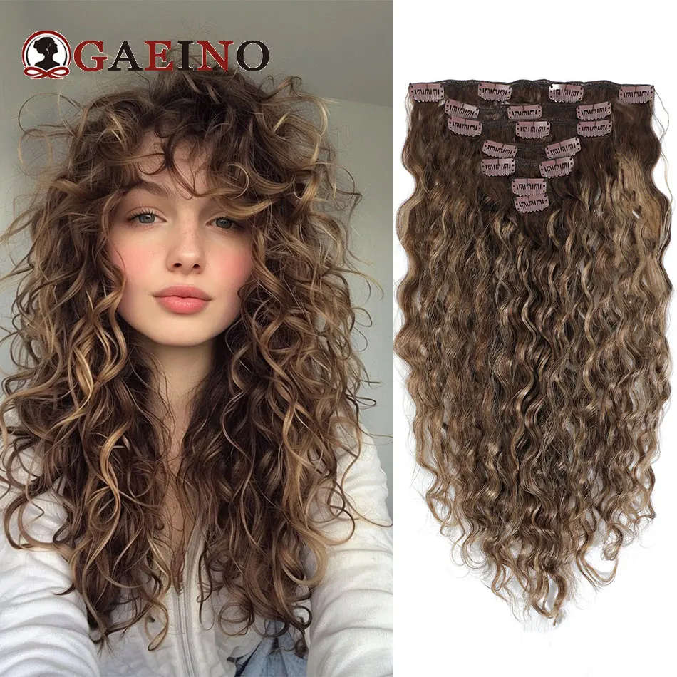 

Накладные волосы Water Wave Clip In, класс 12A, 100% натуральные волосы Remy, 7 шт./набор, волнистые, для женщин, 14-24 дюйма