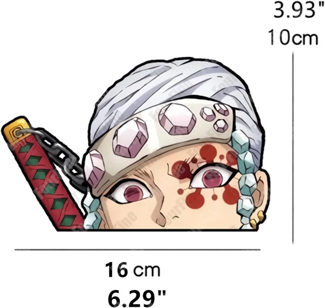 ل 4 قطعة أنيمي ملصقات السيارات القاتل شيطان السيارات الشارات Uzui Tengen الصوت هاشيرا Peeker نافذة جذع المحمول الوفير ملصق