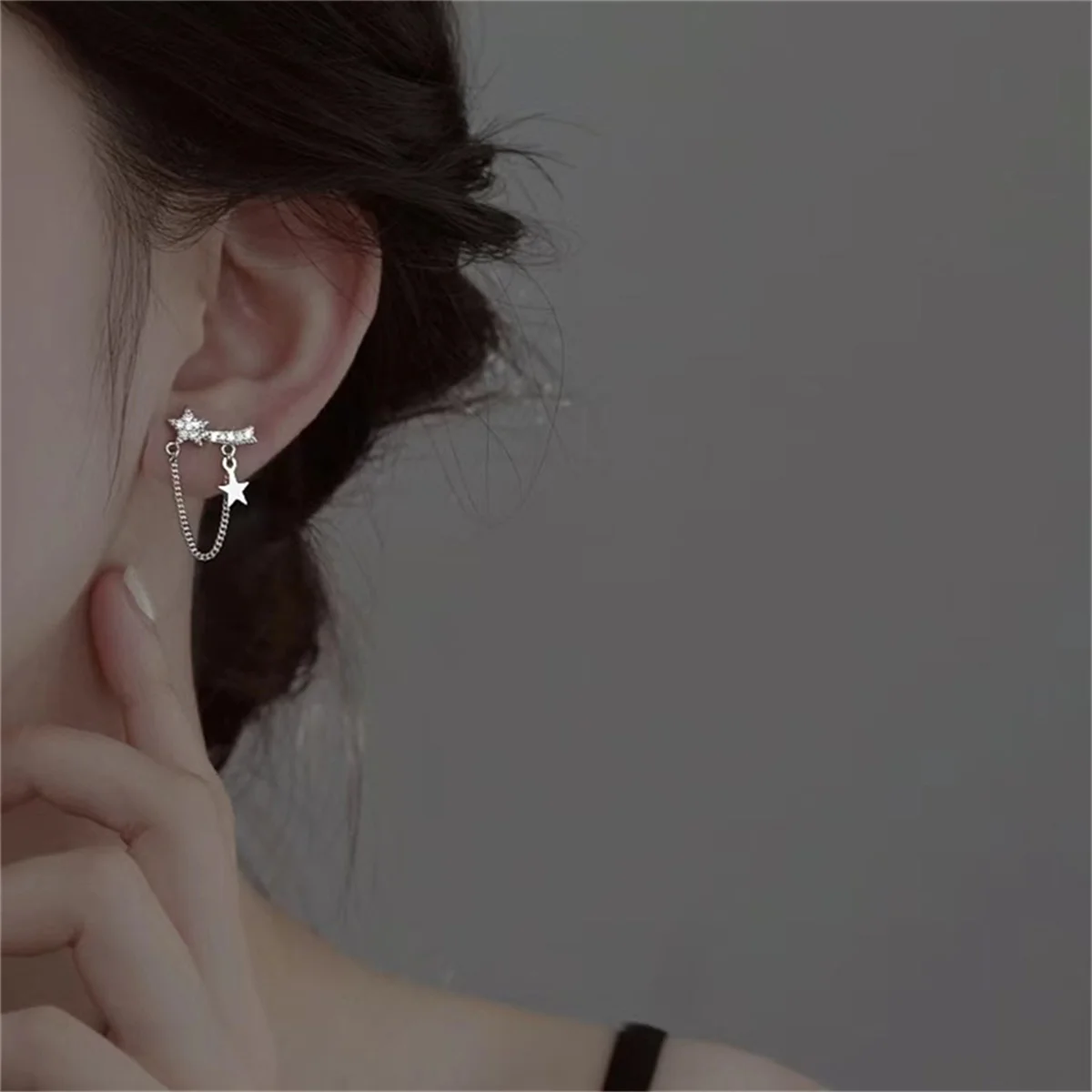 Koreanische Exquisite Planet Mond Schmetterling Quaste Ohrringe für Frauen Funkelnden Kristall Asymmetrische Tropfen Ohrringe Mädchen Partei Schmuck – Detail 12