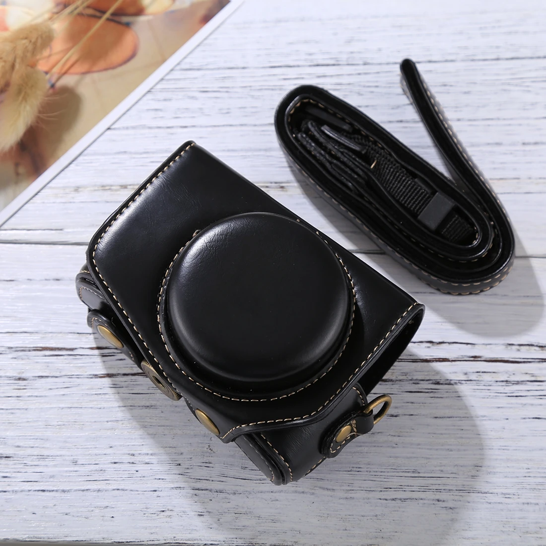 Full Body Bag For Canon PowerShot G7 X Mark II Camera PU Leather Camera Case Bag with Strap