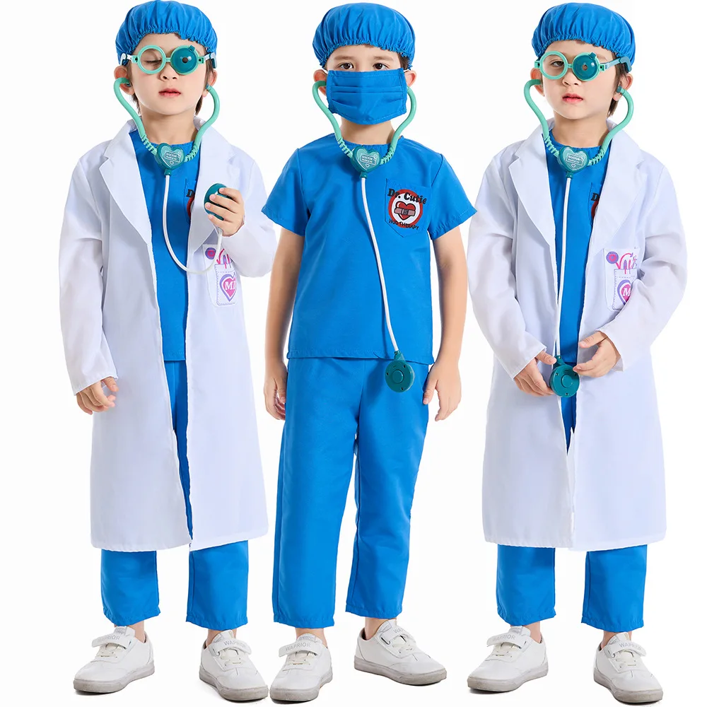Doctor Of Medicine Costume Hugging Therapeutic Workwear Children's Operating Room Dress-up Play Costume Performance Outfit