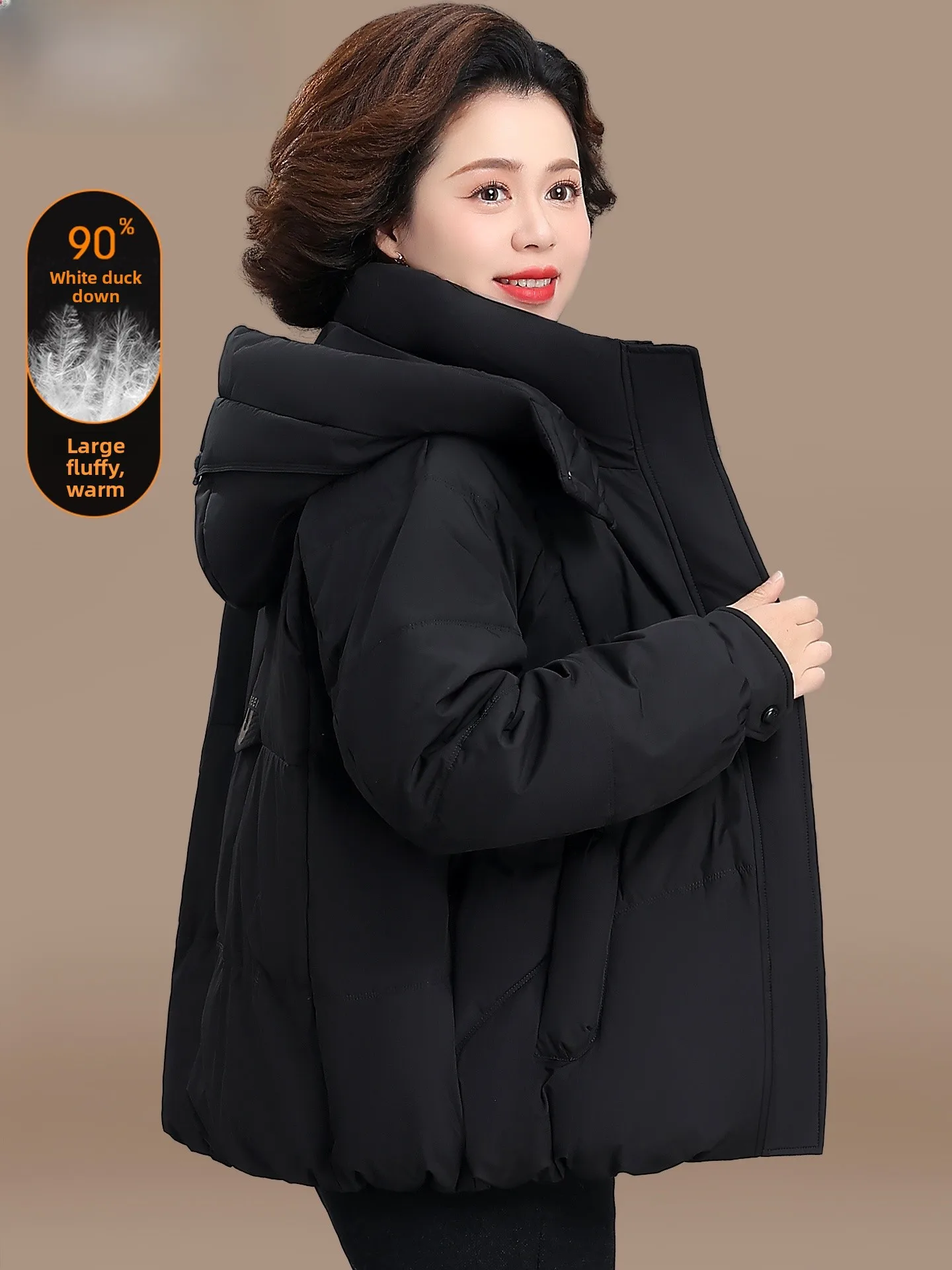 

Повседневное зимнее белое пуховое пальто для молодых мам, теплое хлопковое пальто для женщин среднего возраста, осенне-зимнее, свободного кроя, на молнии