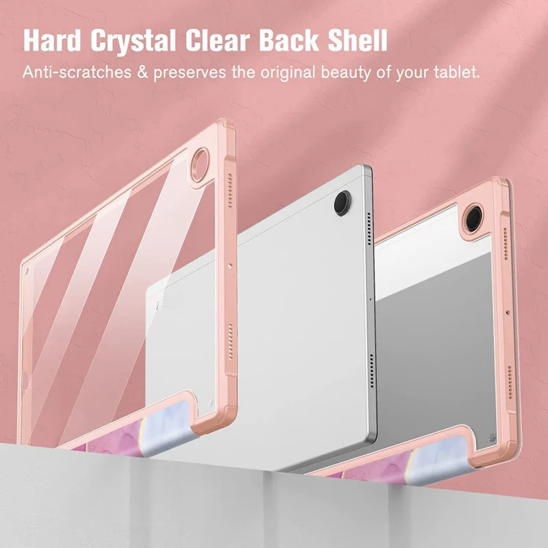 FOR Samsung Galaxy Tab A8 S6 Lite Case Acrylic Tri-fold Stand Pen Holder Shockproof Tablet Cover