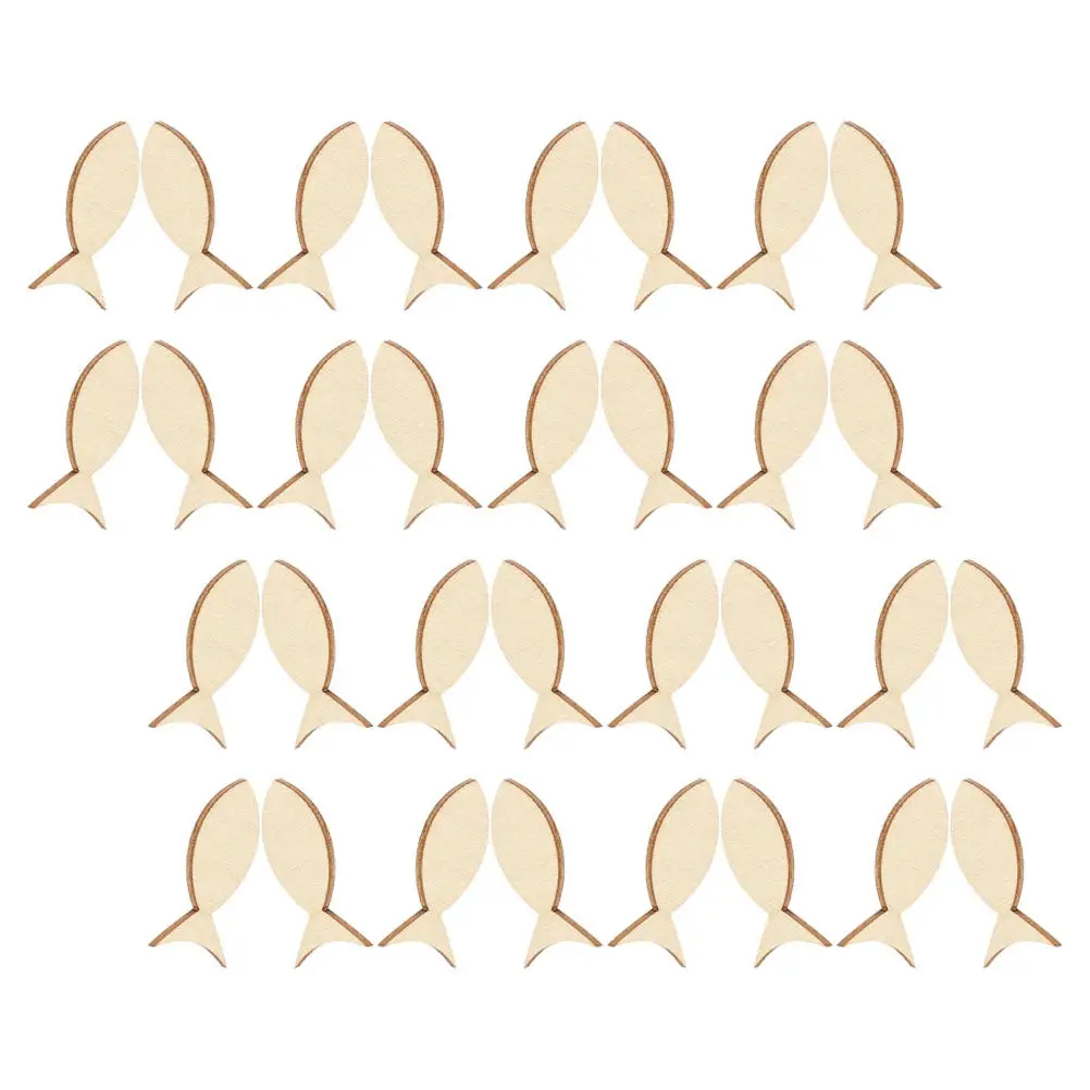 

50 Pcs Crafts Fishing Wall Decor Mermaid Beach Bathroom Coastal Art Hanging Indoor Diy Cutout Wooden