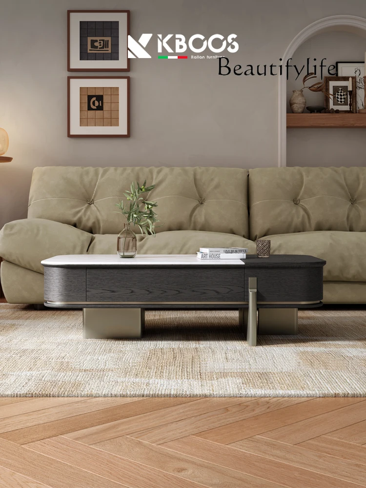 Italian simple microcrystalline stone coffee table new living room home color matching small apartment creative tea table