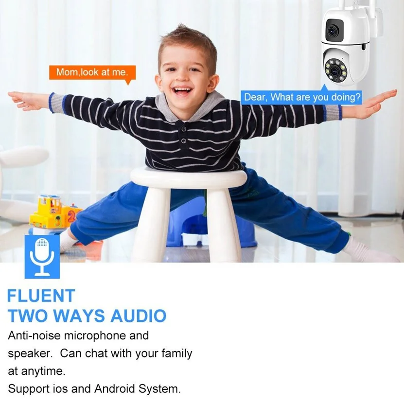 V380 Pro App 1080P HD Dual Lens 4MP Indoor Camera For Home IP Security WiFi Mini CCTV Camera
