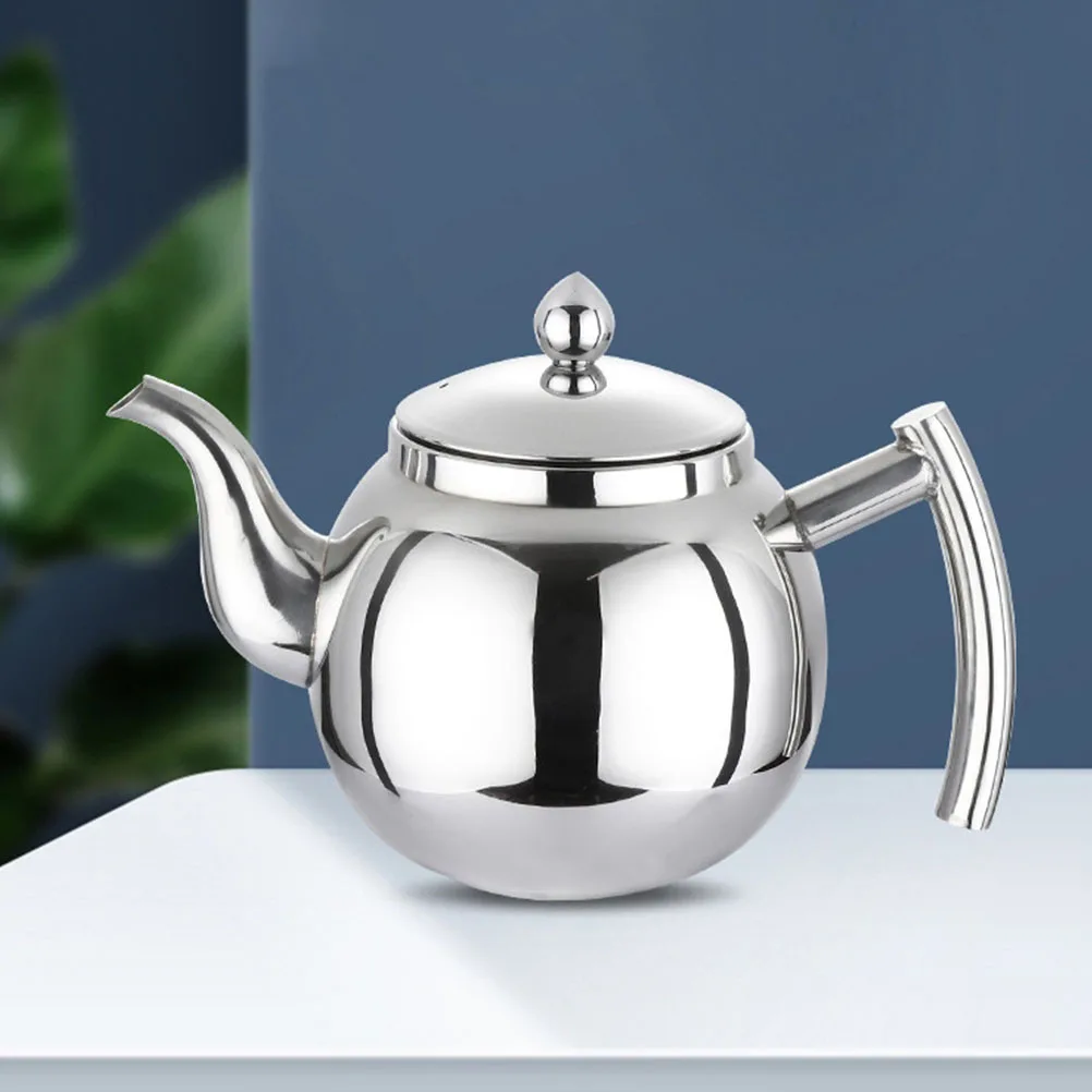 

Stainless Steel Tea Pot Compact Small Portable Kettle for Home Office Tearoom Coffee Loose Tea Brewing Modern Teapot