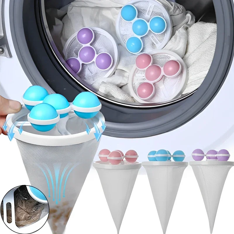 Washing Machine Filter Bag Lint Hair Catcher Pet hair Remove Clothes Cleaning Tools Reusable Dirt Collection Bag Laundry Ball