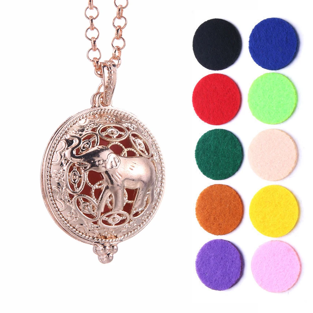 Fashion Design Luxury Aromatherapy Necklace Lotus perfume Chain Jewelry Essential Oil Diffuser Universal Pendant Cotton Pads