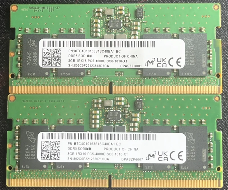 Samsung DDR5 SODIMM 8GB 1Rx16 PC5-4800B-SC0-10-10-XT: A
