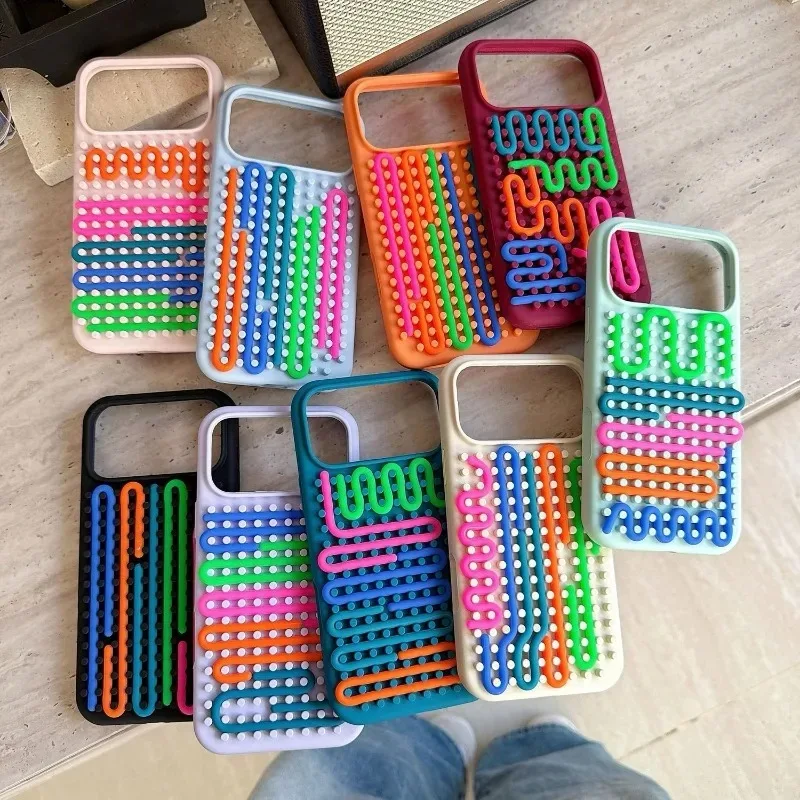 Cylindrical Labyrinth Decompression Puzzle Phone Case For Apple IPhone 17 16 15 14 13 18 Pro Max Jigsaw Puzzle DIY Silicone Case view 4
