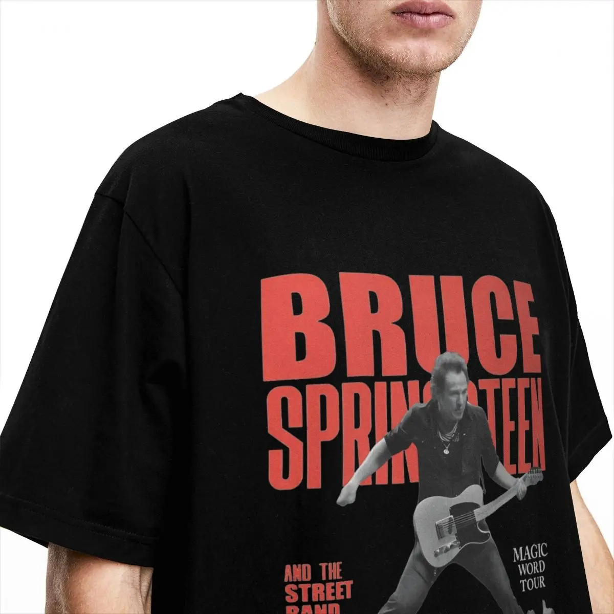 Men Women's Vintage Bruce Springsteens The Boss Tour Graphic Printed Tee Shirt Accessories 100% Cotton e street band T Shirts