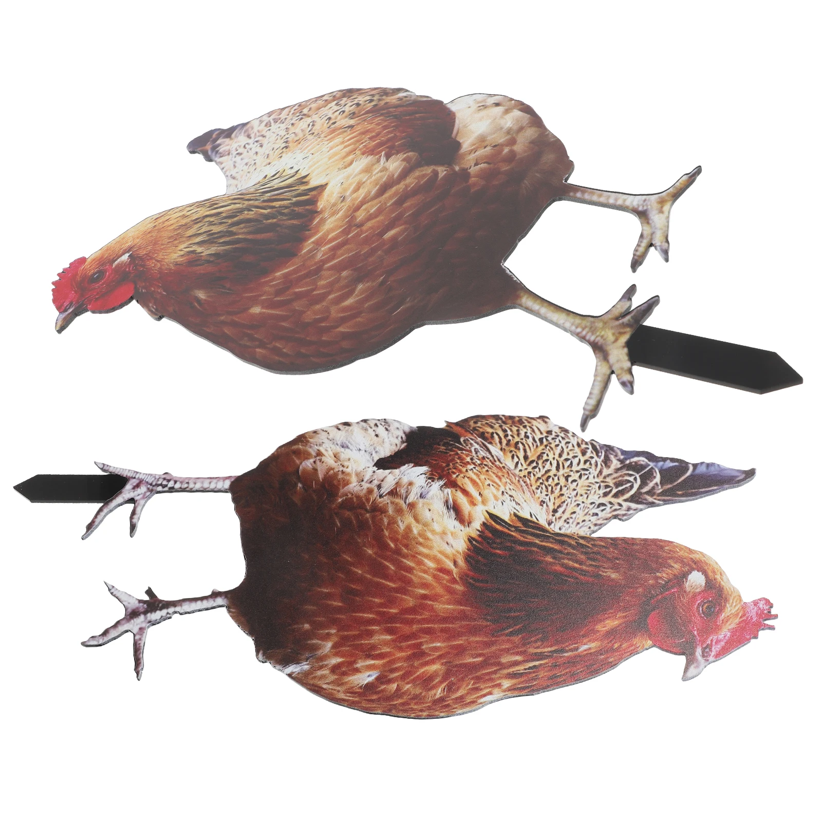 

2pcs Acrylic Decorative Inserts Garden Hen Durable Yard Lawn Ornaments Chicken Stakes Outdoor Decoration