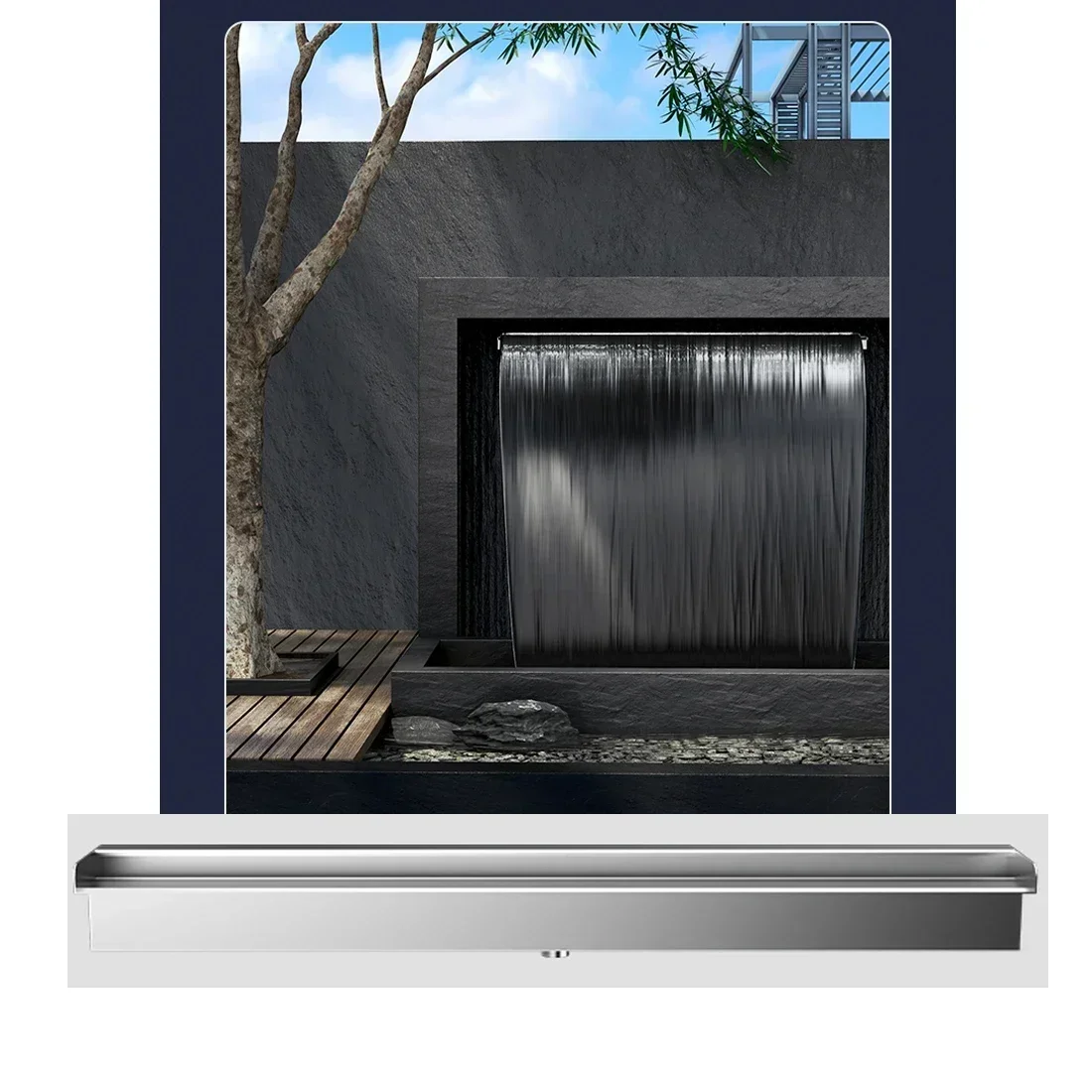 Full Set Waterfall Sprayer with LED & Water Pump - For Curtain Wall Fountain, Spillway & Waterfall Outlet