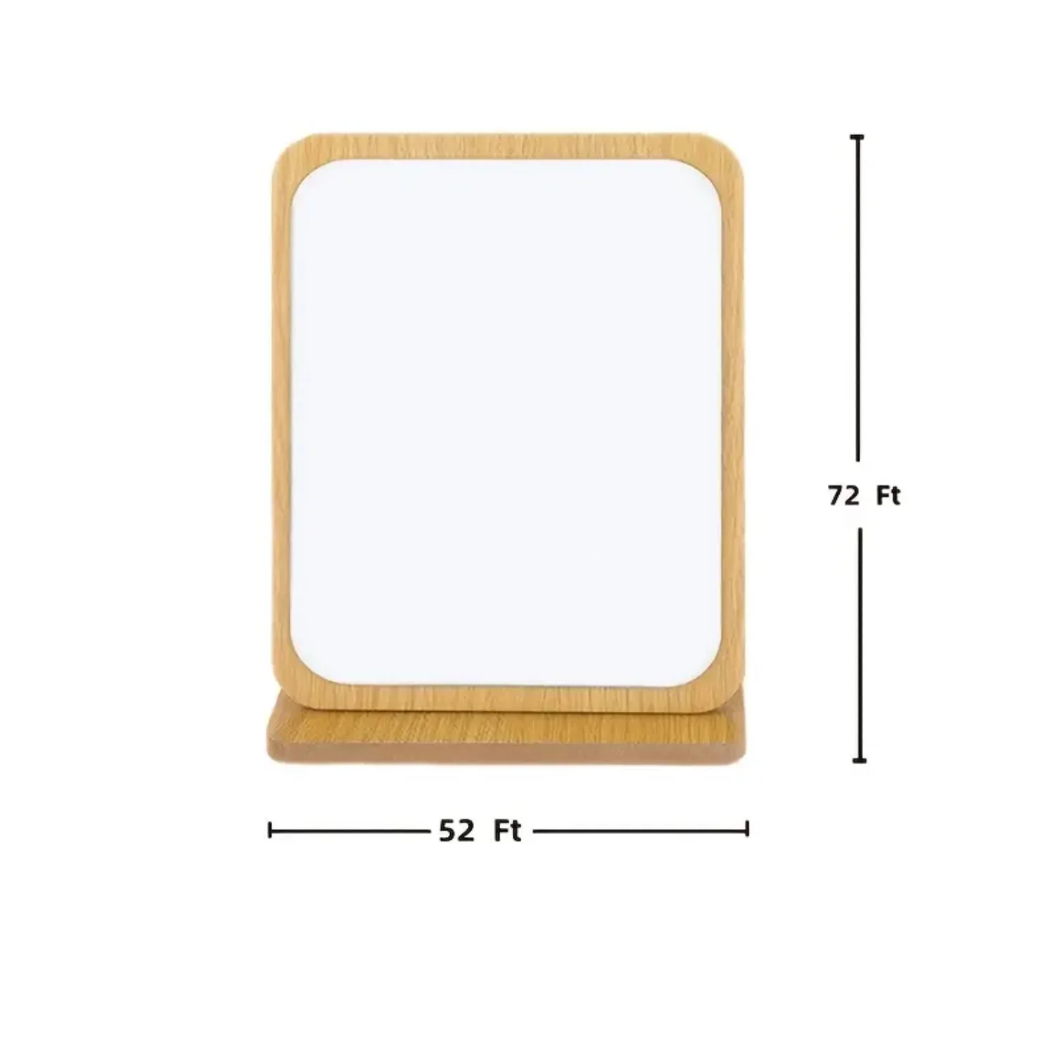 Portable Folding Wooden Tabletop Dressing Mirror with Stand - Rectangular Cosmetic Mirror for Women