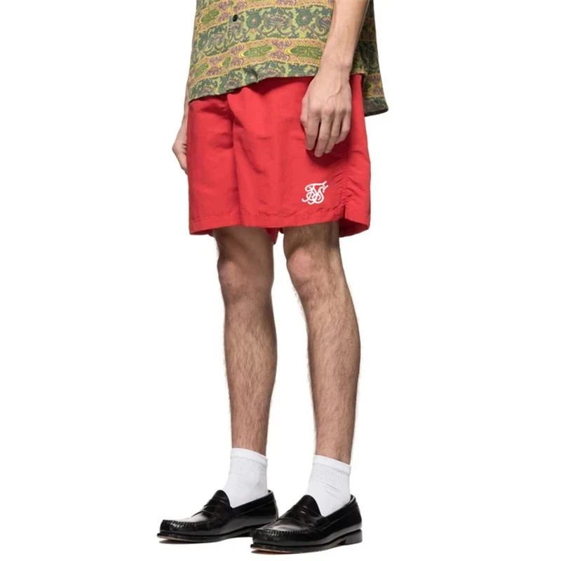 

New Men's Sports Quick Dry Summer Bodybuilding Elastic Waist Solid Color Fitness Jogging Sports Beach Shorts