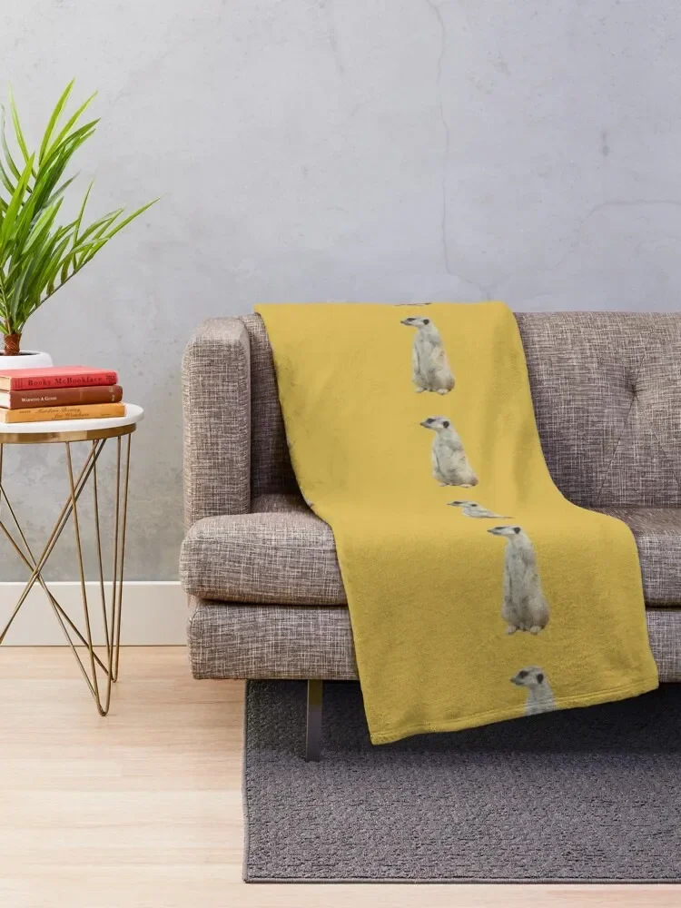 Cute Meerkat Sticker Throw Blanket Thins Flannel Kid'S Loose Blankets