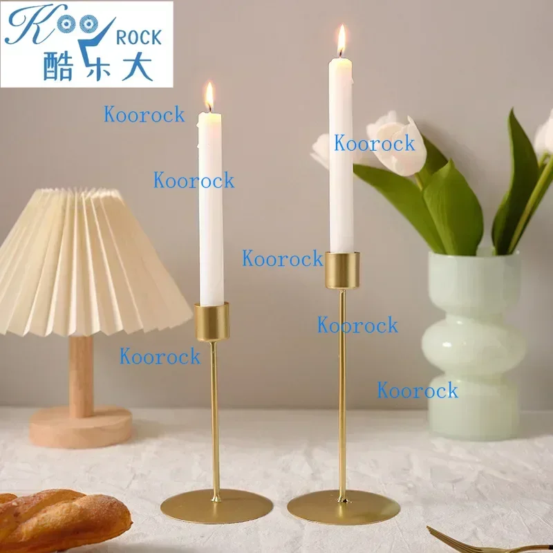 4 pcs pack retro candlelight dinner props, Household menorah candlestick ornaments, simple and romantic home table decorations