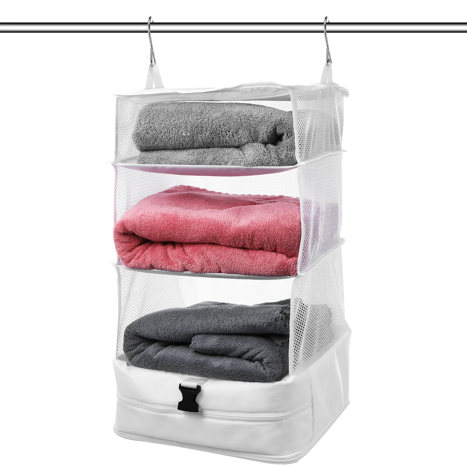 Sundries Storage Bag Travel Clothes Organizer Box Wardrobe Hanging Packing Cube Closet Shelves 420D Oxford Spinning