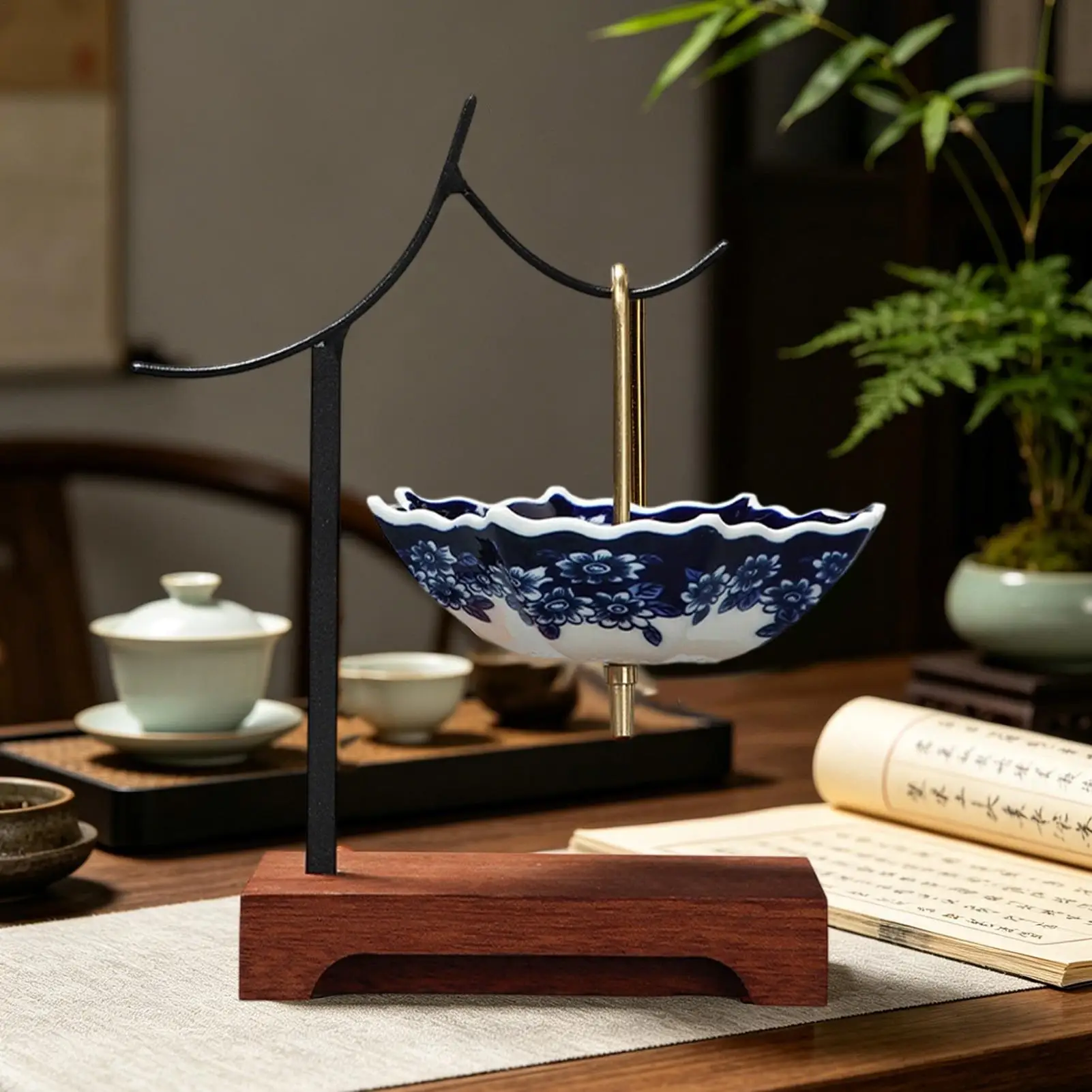 

Tea Strainer Umbrella Design Ceramic Leaf Colander with Stand Strainers for Loose Tea for Enhances Flavor Softens Water Cooking