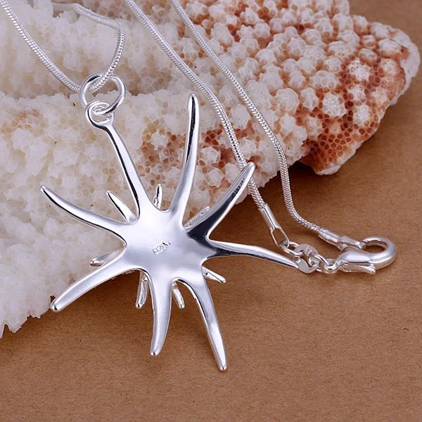 Argento placcato splendido di Modo charming squisito starfish pendenti modelli classici della collana di gioielli in argento di lusso P026