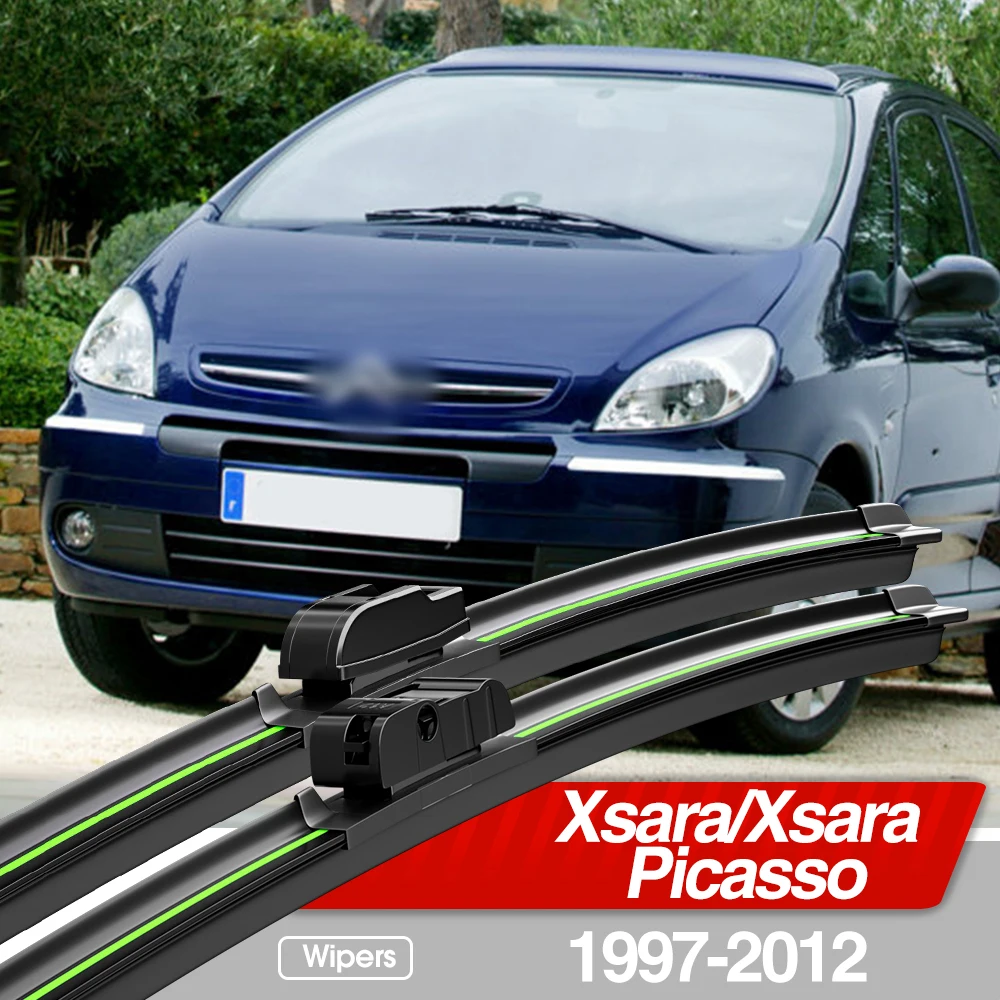 Escobillas de limpiaparabrisas delanteras para Citroen Xsara Picasso, accesorios de ventana de parabrisas, 2 piezas, 1997, 2012, 1998, 2003