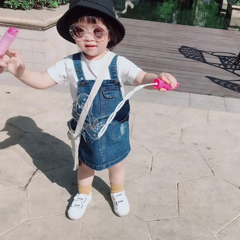 Summer Baby Girl Jeans Skirts Suspender Kids Denim Skirt Casual Toddler Jumper Skirt Fashion Infant Clothes for Girls 0-5years