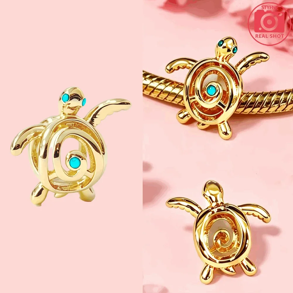 Originele vergulde S925 zilveren dierenbedels, luiaard octopus varken schildpad zirkoon kralen geschikt voor armband DIY sieraden cadeau voor vrouwen