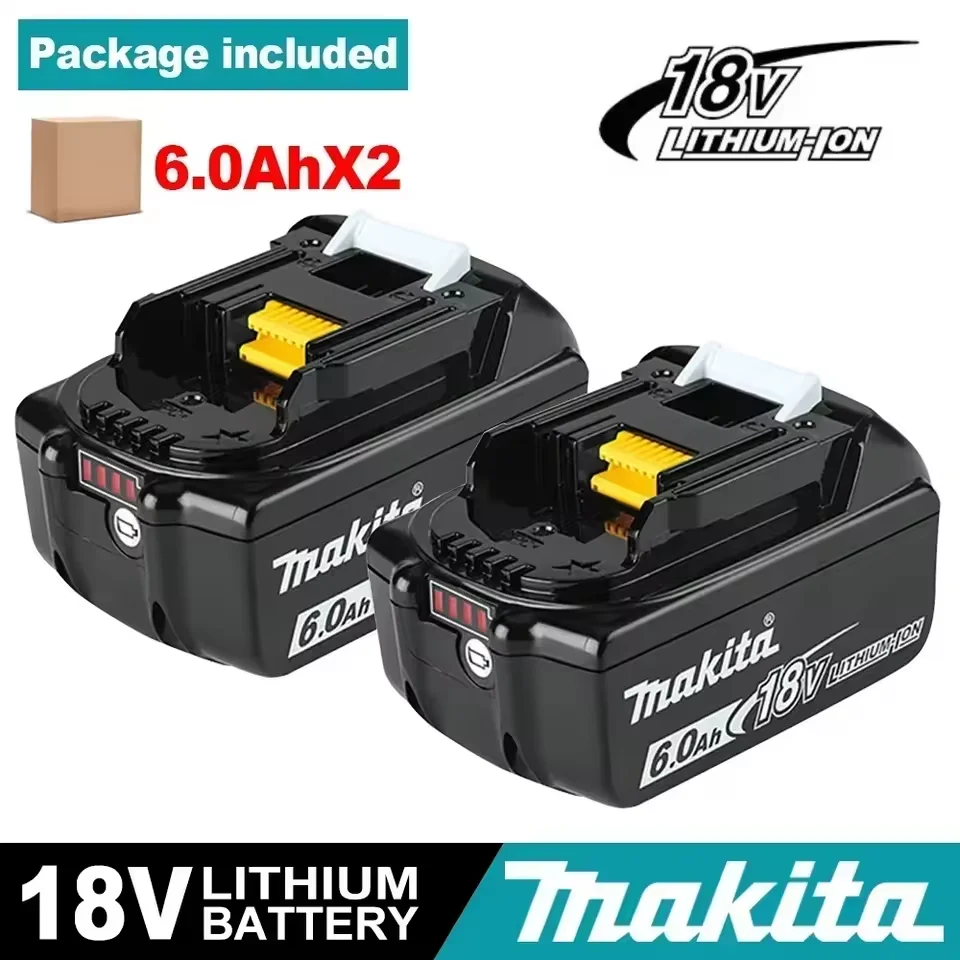Batteria di ricambio agli ioni di litio da 6,0 Ah e 18 V per Makita Lxt Bl1860 Bl1860B Bl1850 Bl1830, dotata di BMS e indicatore di carica a LED, batteria per utensili elettrici.