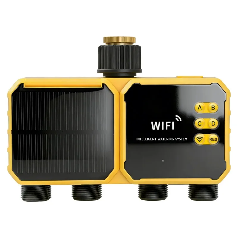 WiFi Connection Micro Sprinkler Solar Four Valve Controller Timer Swimming Pool Vegetable Garden Watering Controller