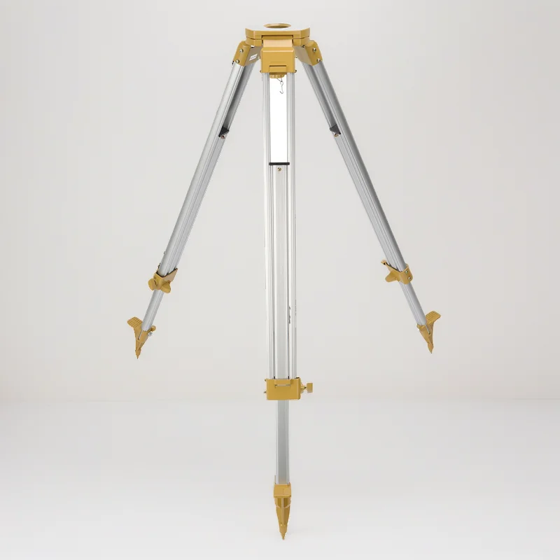 Trípode de topografía de aluminio TP110 con cabezal plano y sistema de autobloqueo para instrumentos de topografía