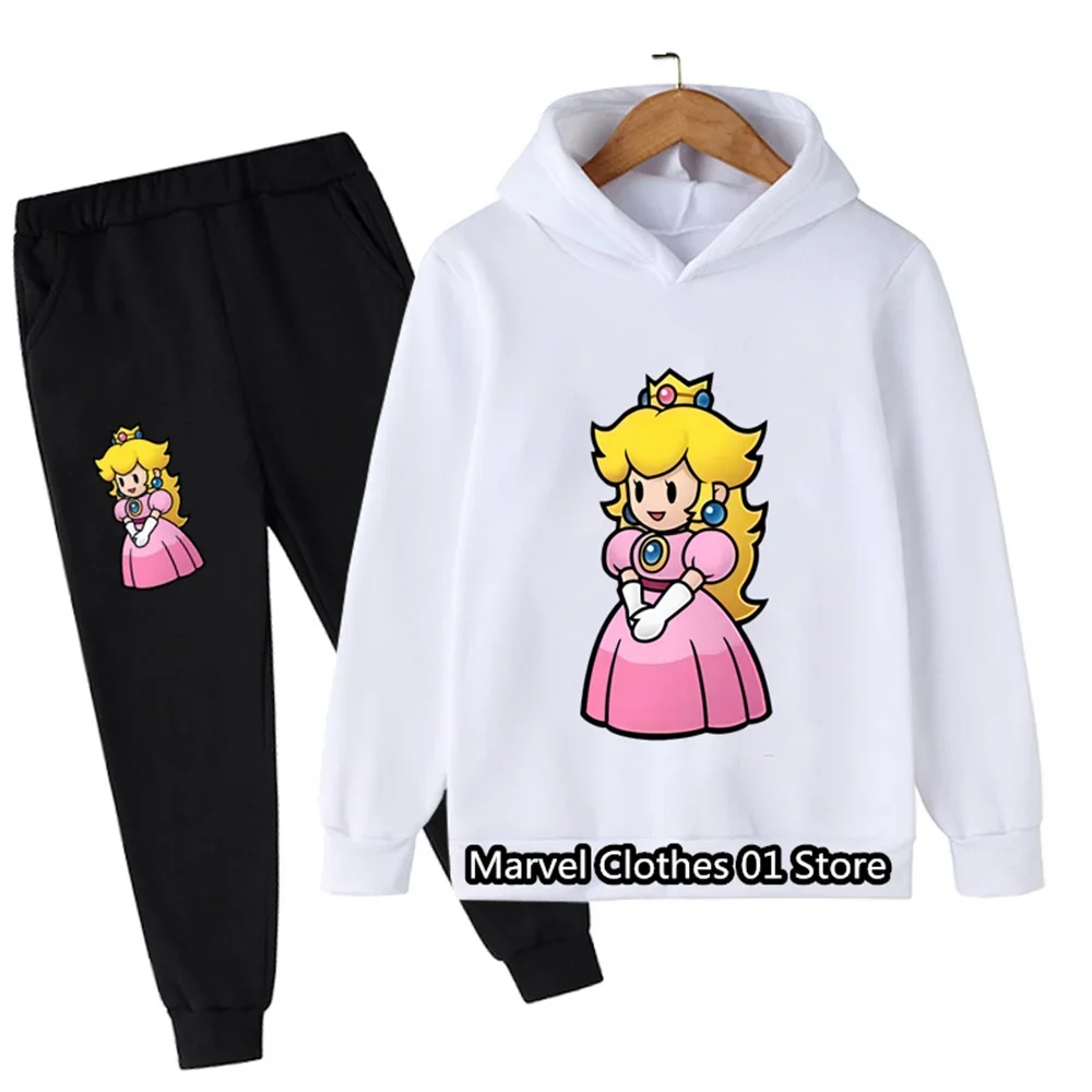 New Game Super Marios Hoodie Set Kids Hoodie Pants Two-piece Childrens Clothing Set 2-13 Year Children Clothing Kids Hoodies