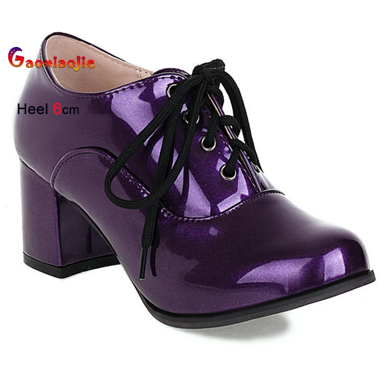 

Весенне-осенние женские туфли на одинарной платформе в британском стиле, короткие ботинки на грубом каблуке со шнуровкой, модные туфли-лодочки на среднем каблуке с круглым носком