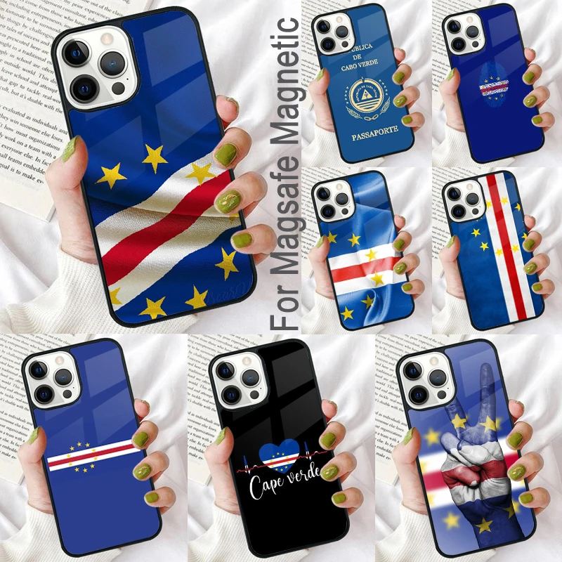 حافظة هاتف ناعمة بعلم كيب فيردي لهاتف آيفون 17 Air 16e Pro max 15 Pro 13 14 Plus 11 12 MagSafe Magnetic Coque #1