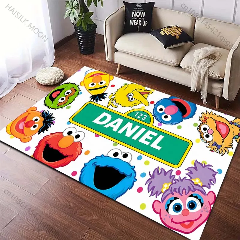 Cartoon Doll TV Show Printing Carpet S-Sesame for Living Room Bedroom Kid's Room Home Decor Area Rug Sofa Cloakroom Play Mat