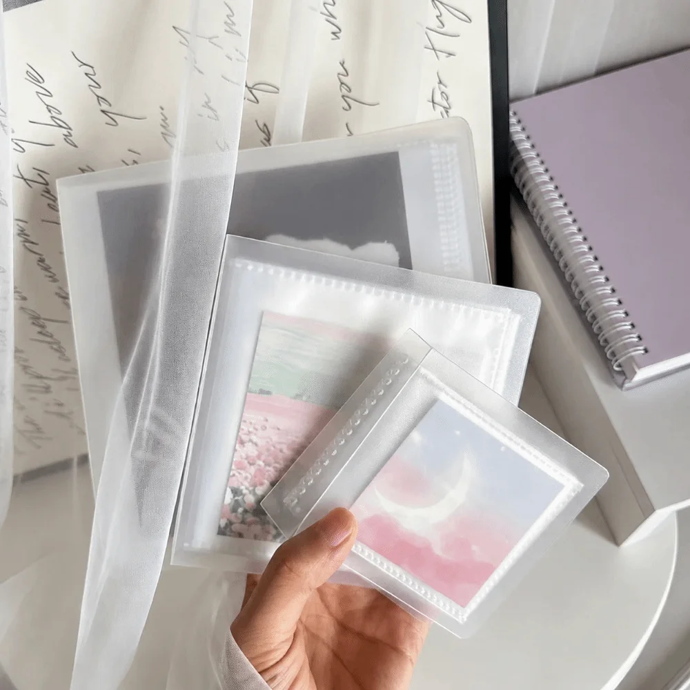 Square Oil Painting Storage Album Waterproof Transparent Photo Album Binder Double Sides Pockets Photocards Collect Holder