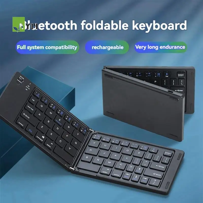 

AY14 -Folding Bluetooth Keyboard Two-Fold Portable Mini Bluetooth Keyboard Rechargeable Office Keyboard