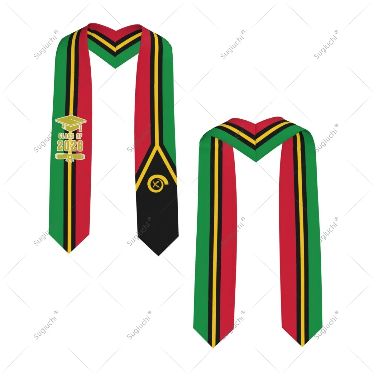 

Vanuatu Flag Class Of 2026 Graduation Stole Sash Scarf For International Students Proud Ceremony Adult Unisex