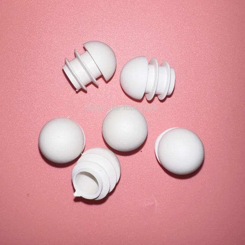 White Domed Round Plastic Tube End Caps Dia 13-50mm Non Slip Table Chair Feet Pipe Plug  Dust Cover