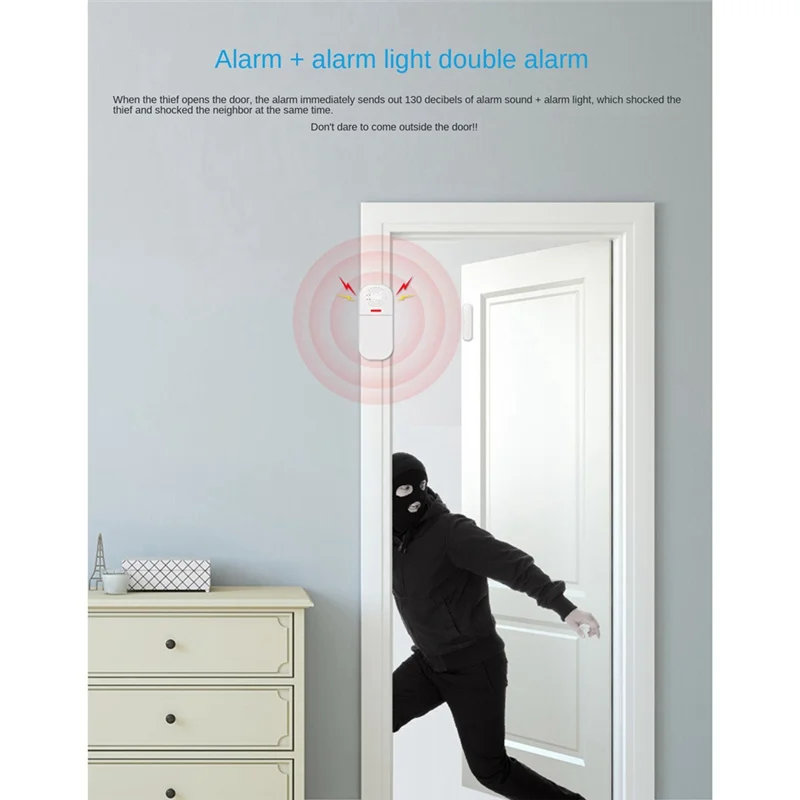 Tuya 무선 스마트 문짝 창문 센서 시스템, 리모컨 작동, 가정 문짝 창문용 도난 경보, 130Db