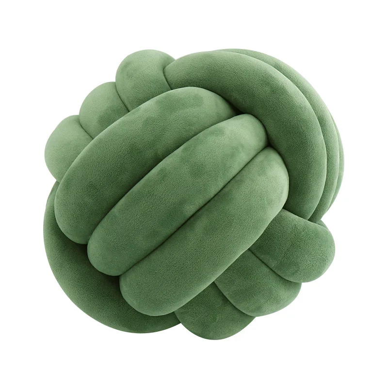 Baby Pillow Candy Color Nordic Wind Hot Selling Round Knot Pillow Decoration Photography Props Gift Soft and comfortable Green